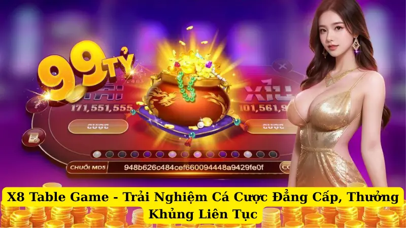 X8 Table Game - Trải Nghiệm Cá Cược Đẳng Cấp, Thưởng Khủng Liên Tục